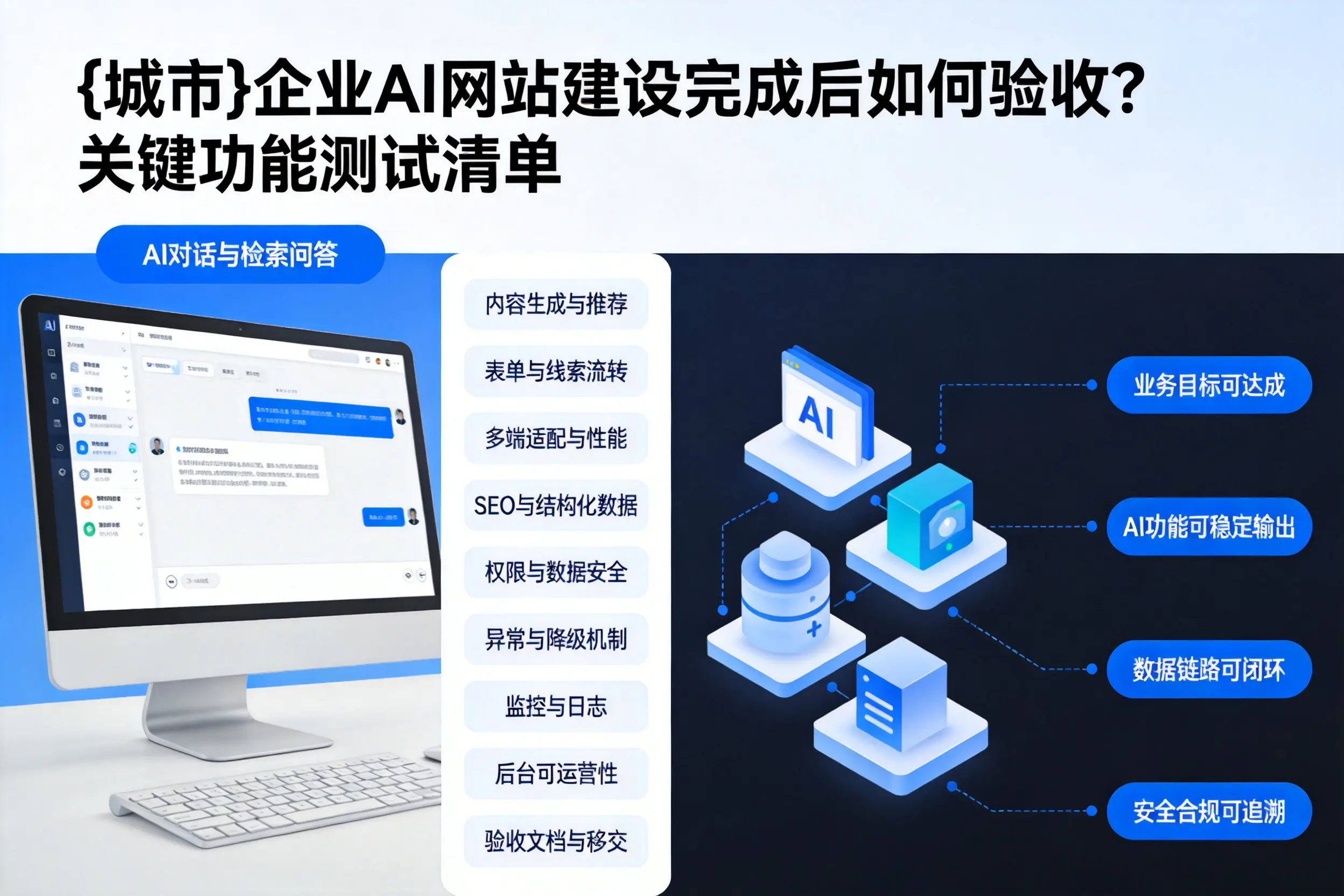 平顶山企业AI网站建设完成后如何验收?关键功能测试清单