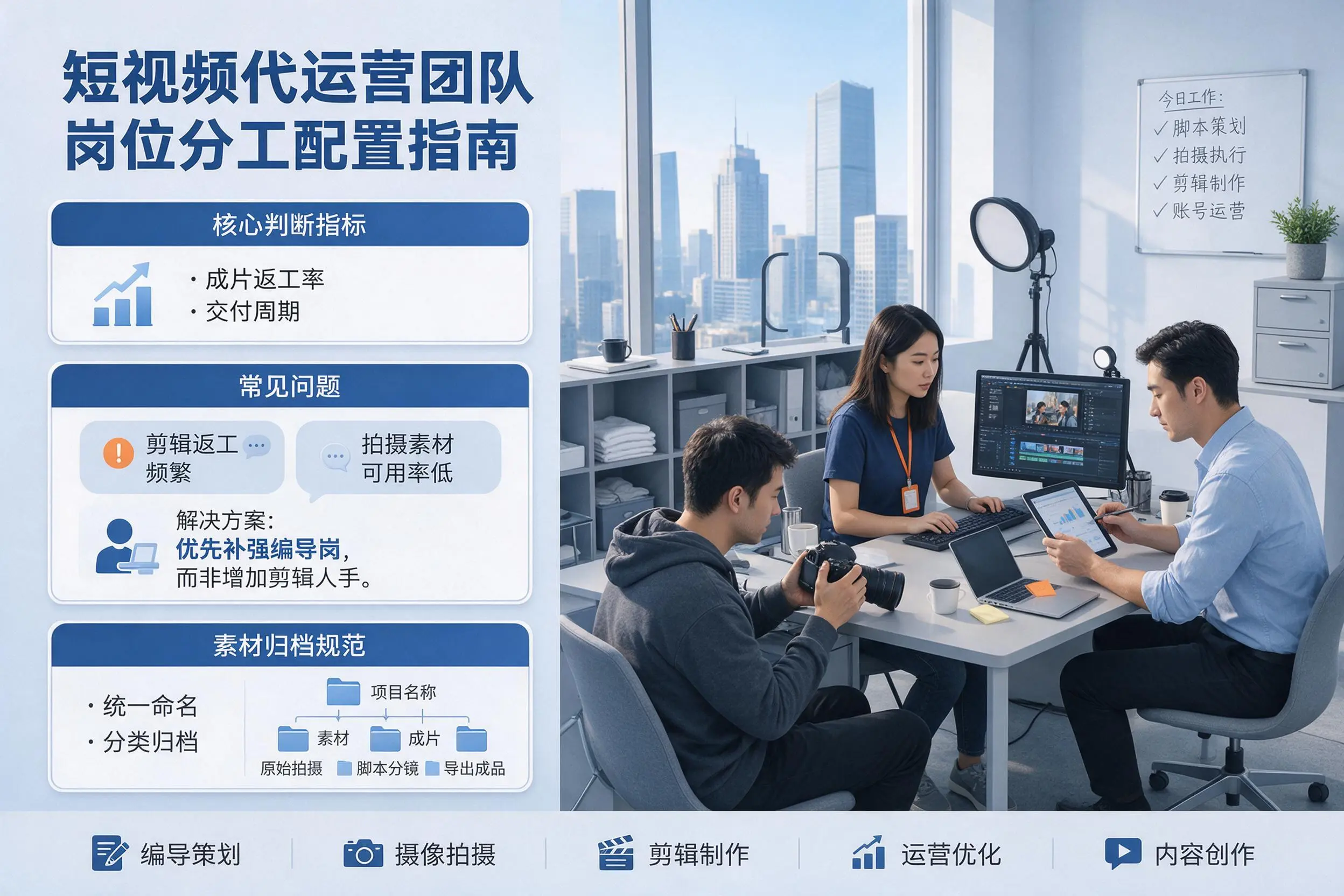 短视频代运营团队如何配置？平顶山企业岗位分工科普说明