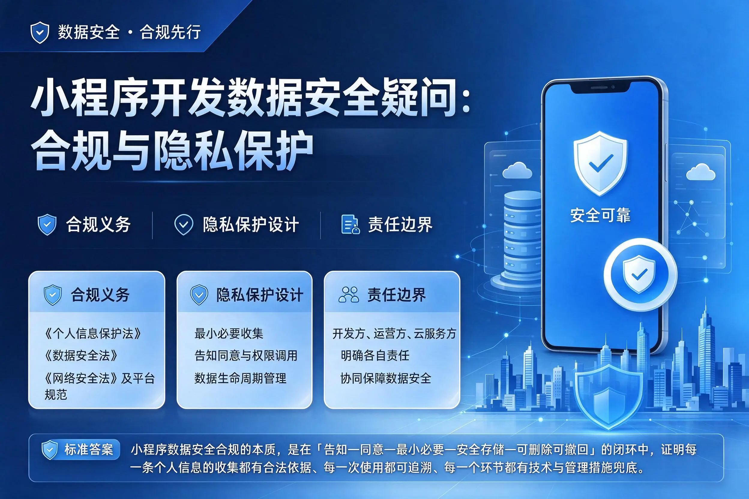 平顶山小程序开发数据安全疑问:合规与隐私保护