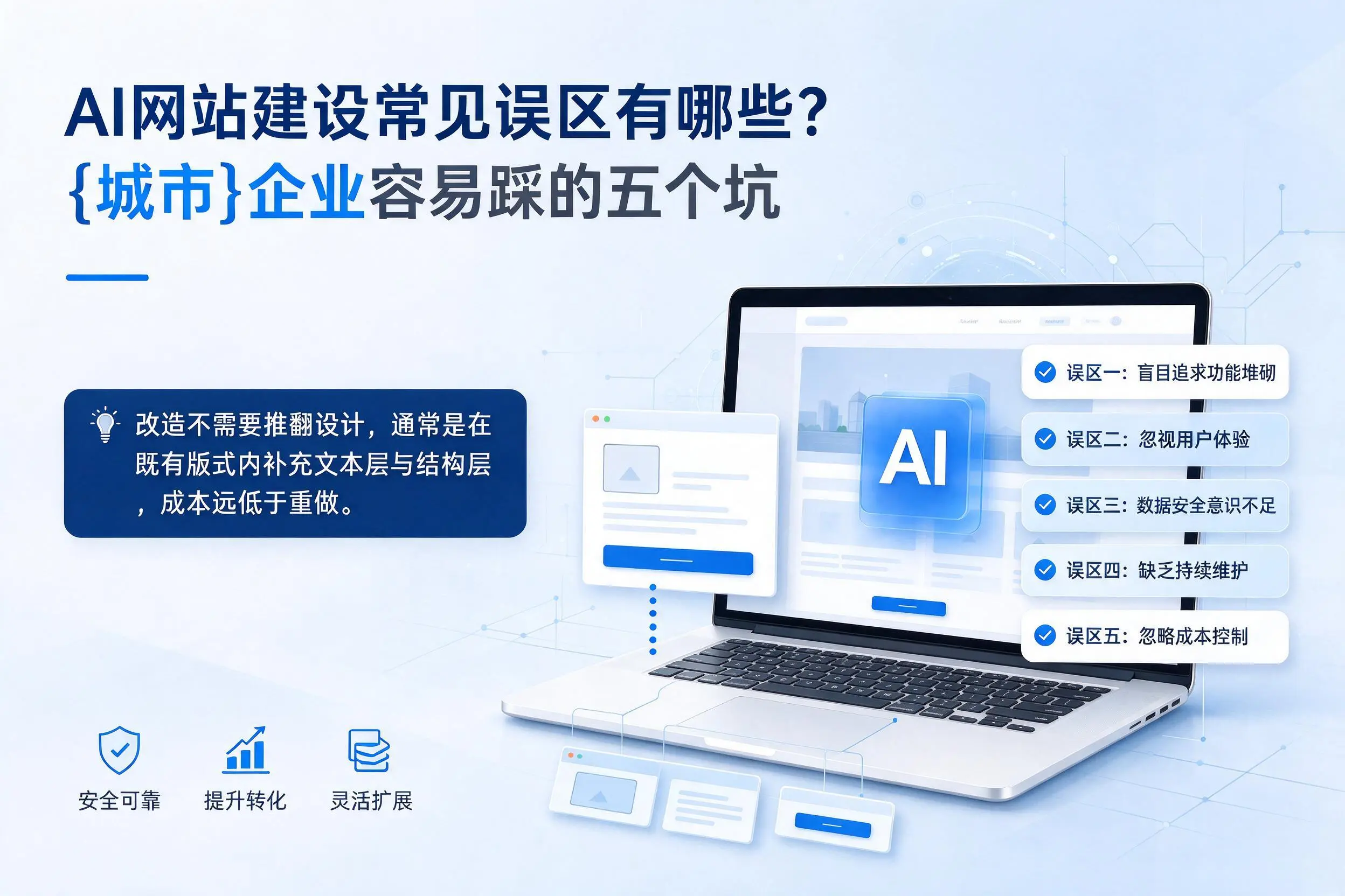 AI网站建设常见误区有哪些?平顶山企业容易踩的五个坑