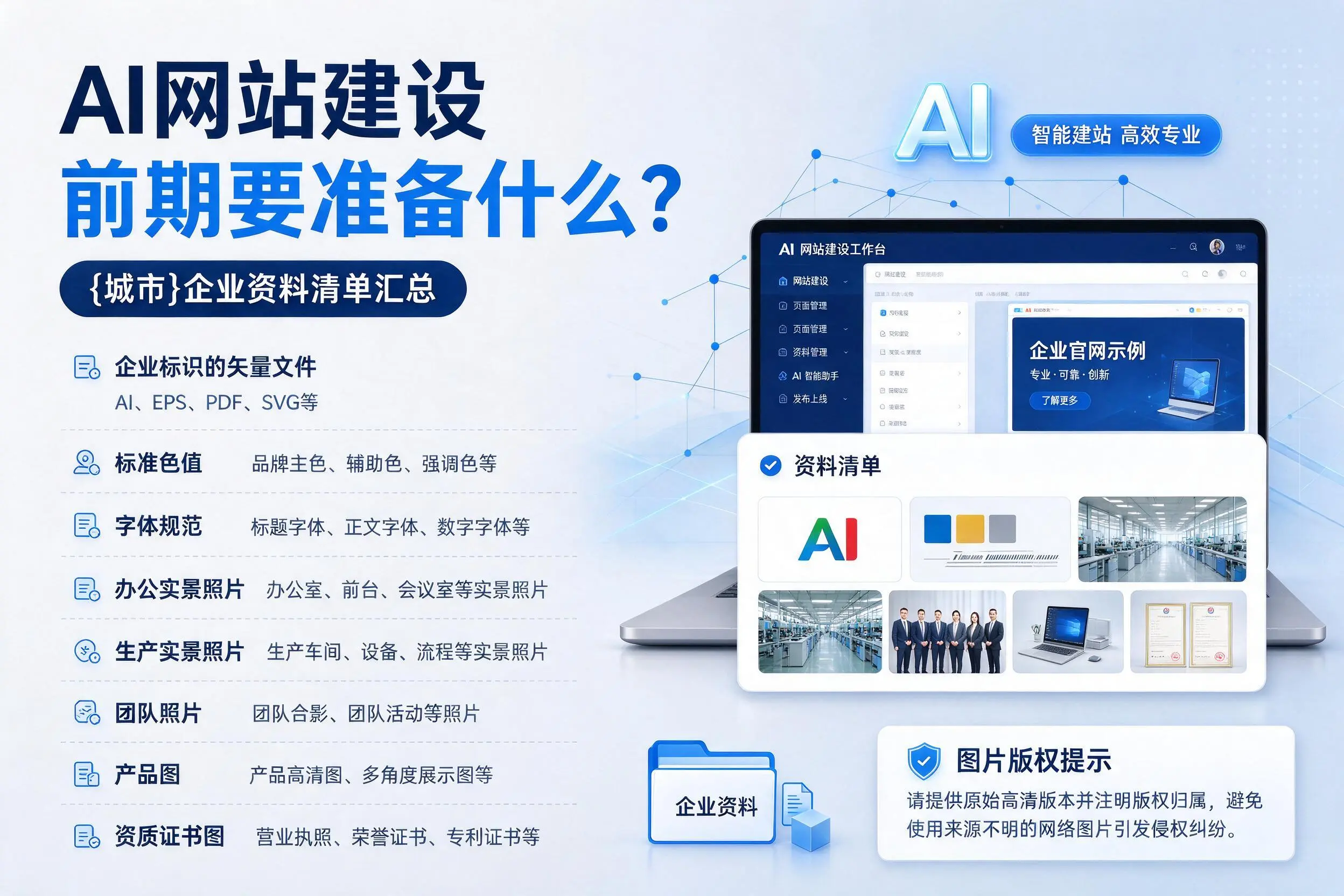 AI网站建设前期要准备什么？平顶山企业资料清单汇总