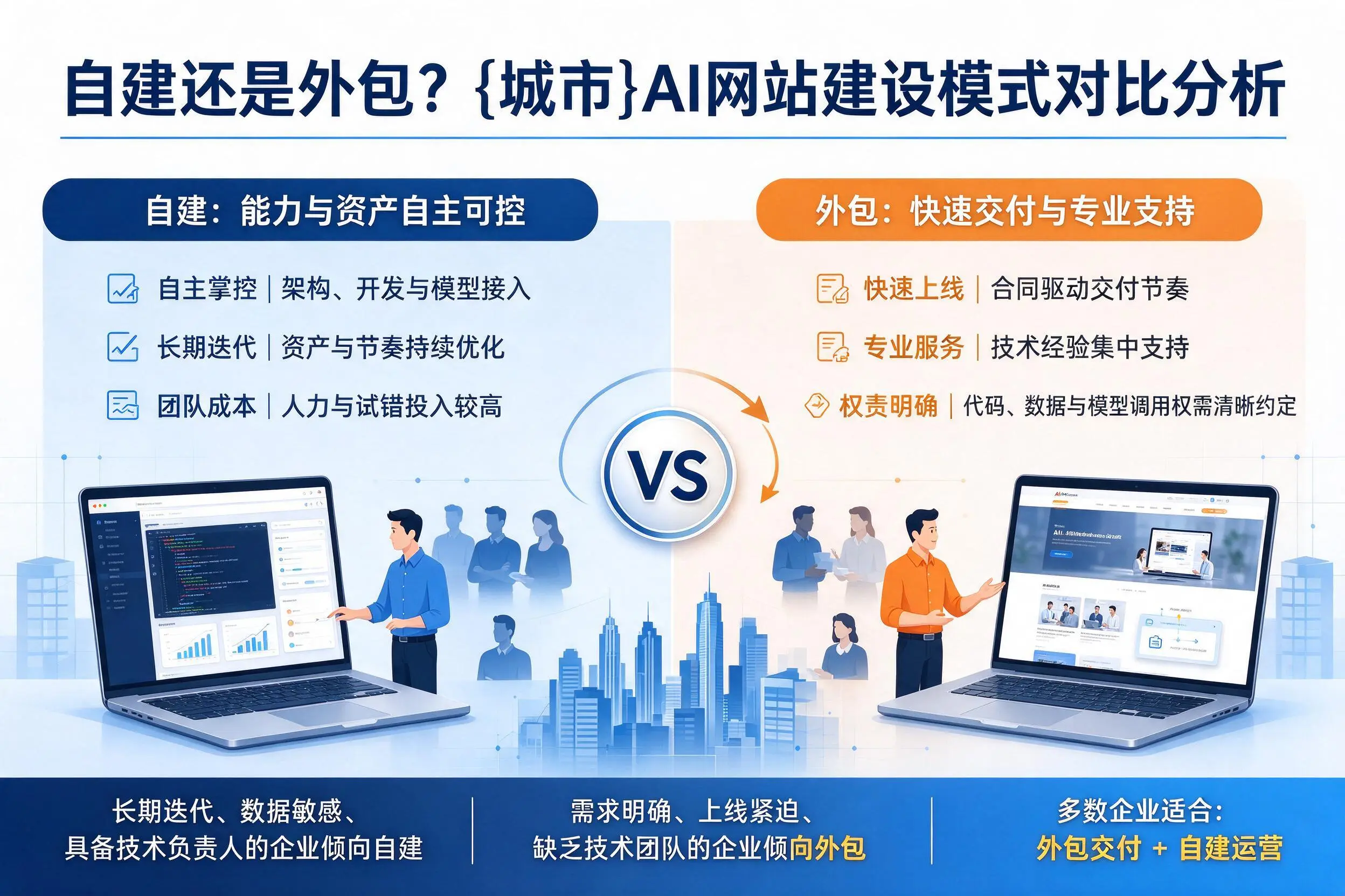 自建还是外包?平顶山AI网站建设模式对比分析